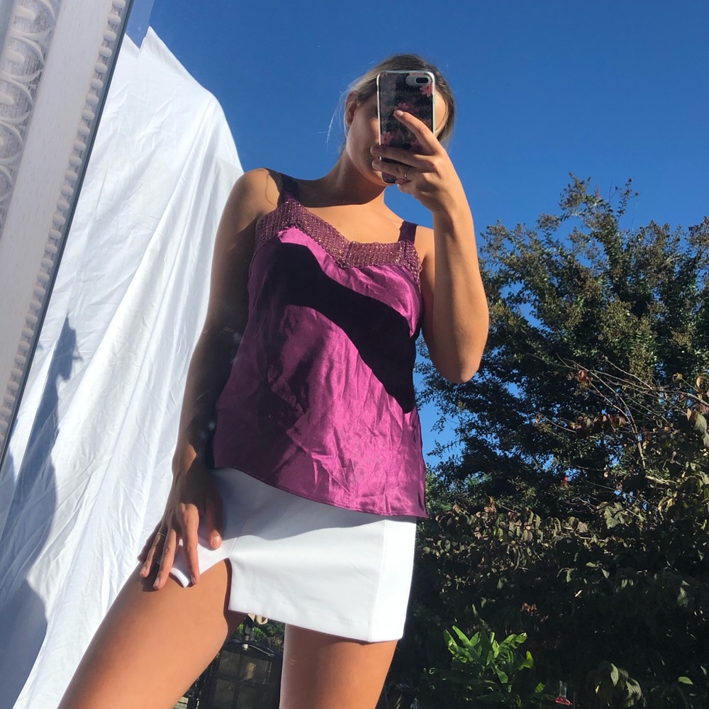 Stunning Silky Purple Vintage Slip Top